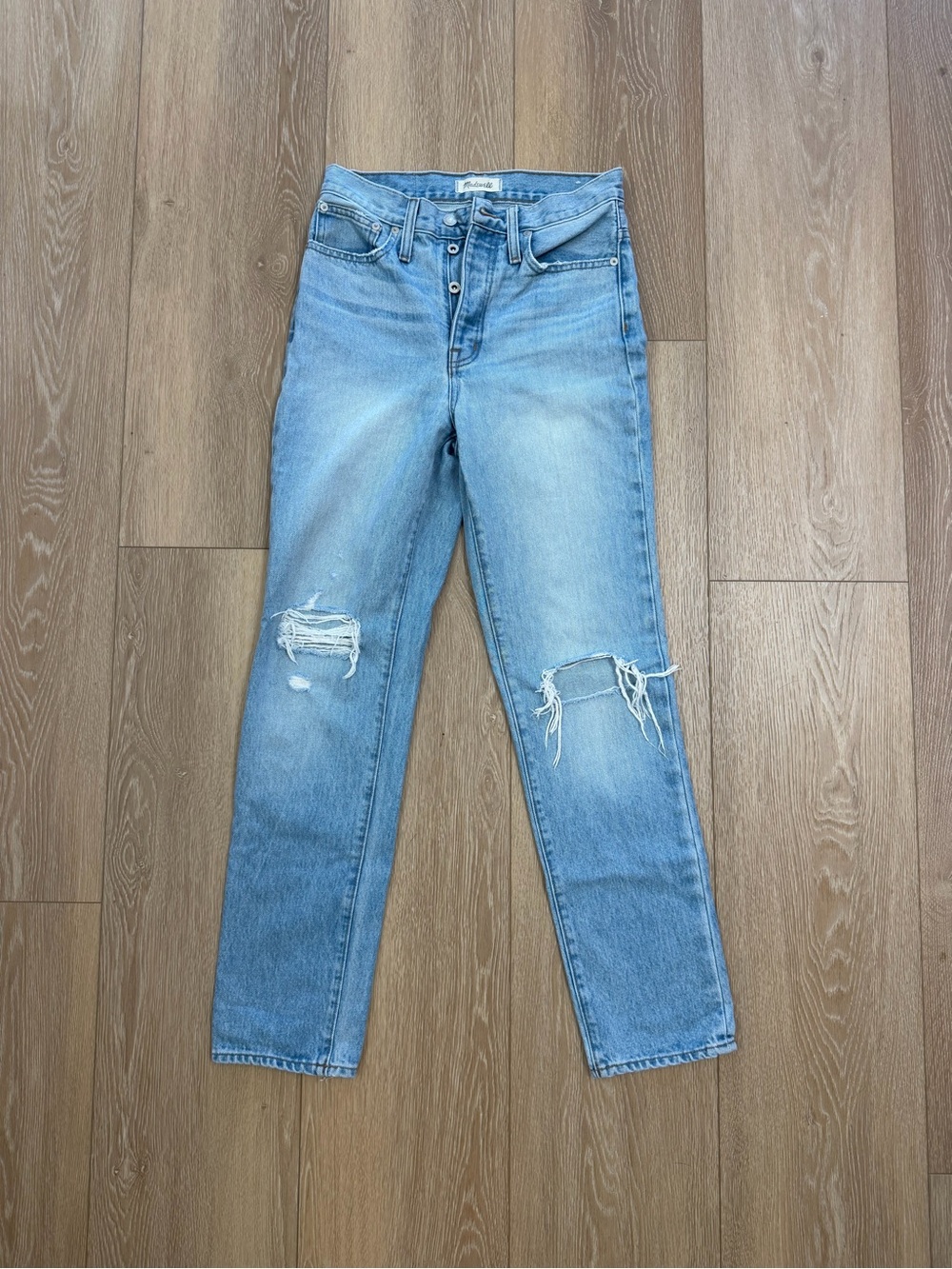 Madewell Light Blue Distressed Boyfriend Jeans